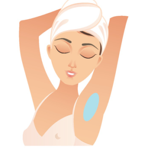 Underarm skin hair waxing