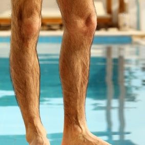 Half Leg male waxing session using Brazilian hot beeswax lasts thirty minutes